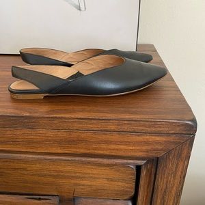 Madewell leather sling-back flats black 7.5